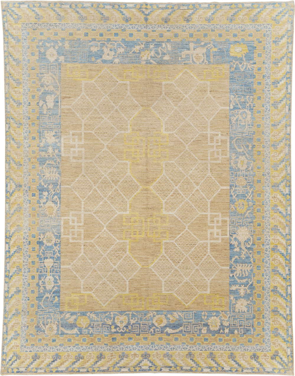 Contemporary East Turkestan Khotan Room Size Carpet, No.31356 - Galerie Shabab