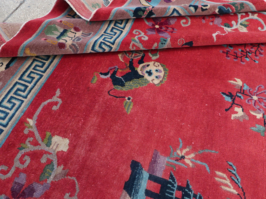 Vintage Chinese Art Deco Pictorial Room Size Carpet, No.31359 - Galerie Shabab