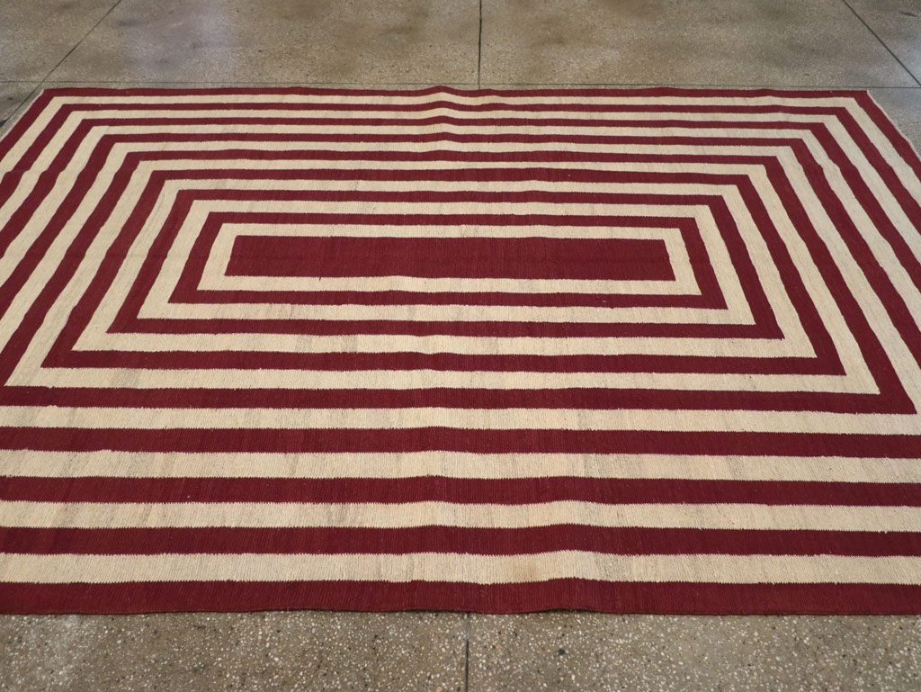 Contemporary Turkish Flatweave Accent Carpet, No.31412 - Galerie Shabab