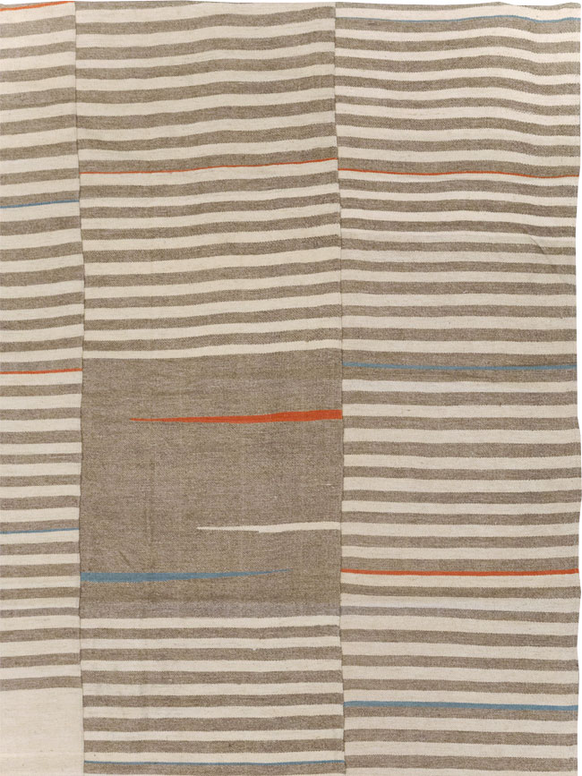 Modern Turkish Flatweave Large Room Size Carpet, No.31543 - Galerie Shabab