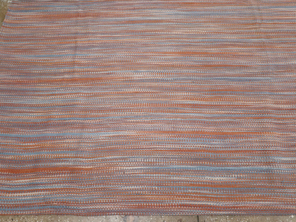 Modern Turkish Flatweave Room Size Carpet, No.31546 - Galerie Shabab