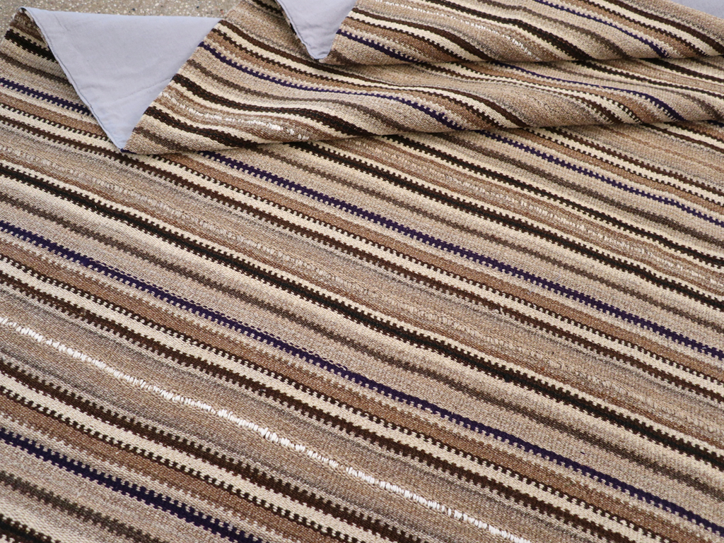 Vintage Turkish Flatweave Kilim Small Room Size Carpet, No.31551 - Galerie Shabab