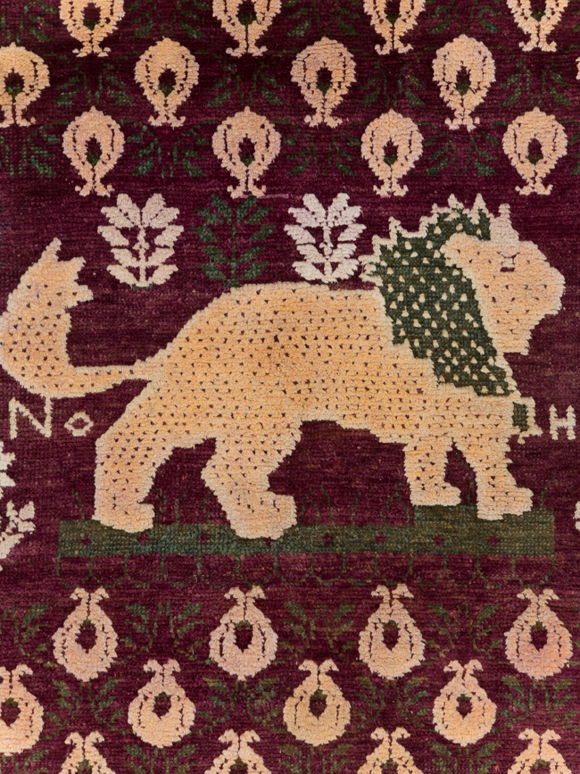 Vintage Pictorial Cotton Agra Rug, No.31638 - Galerie Shabab