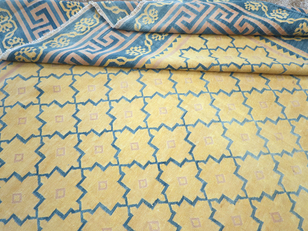 Vintage Indian Flatweave Dhurrie Large Room Size Carpet, No.31642 - Galerie Shabab