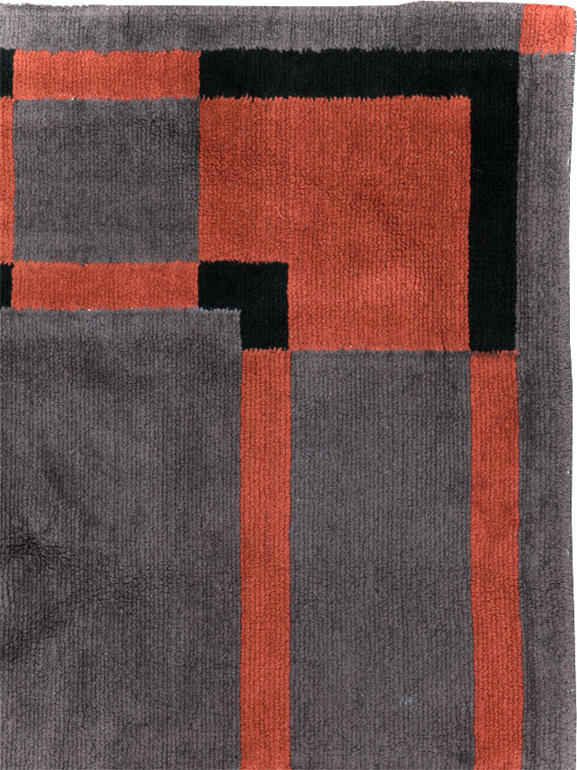 Vintage French Art Deco Accent Rug, No.31683 - Galerie Shabab