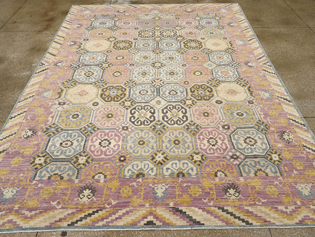 Contemporary East Turkestan Khotan Room Size Carpet, No.31719 - Galerie Shabab