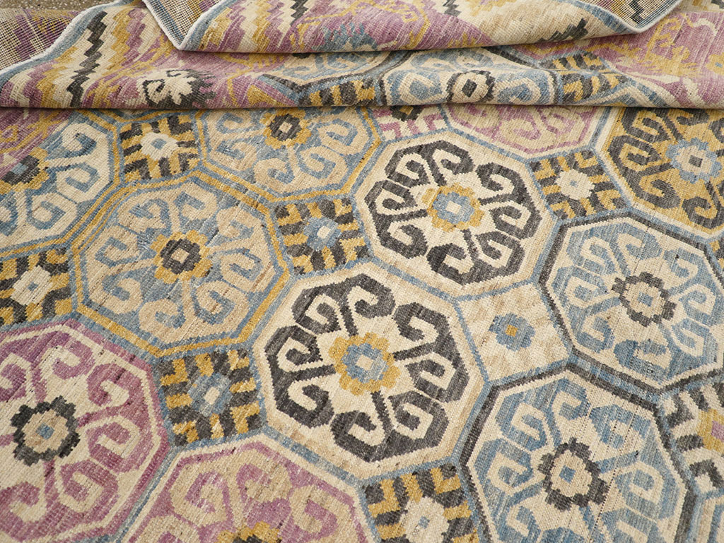 Contemporary East Turkestan Khotan Room Size Carpet, No.31719 - Galerie Shabab