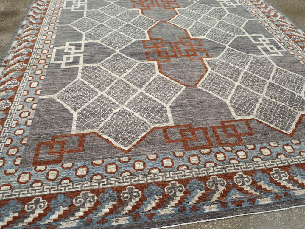 Modern East Turkestan Khotan Room Size Carpet, No.31730 - Galerie Shabab