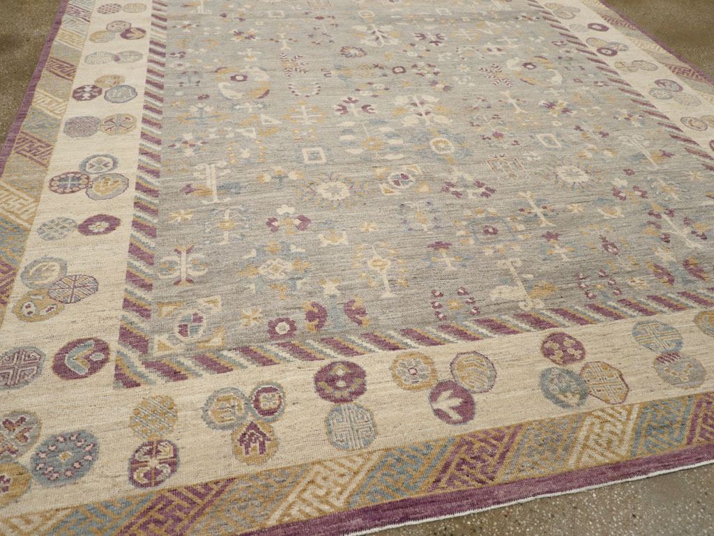Modern East Turkestan Khotan Room Size Carpet, No.31731 - Galerie Shabab