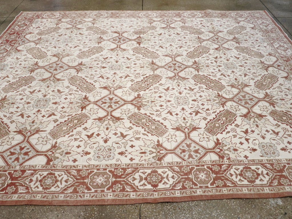 Vintage Indian Cotton Agra Small Room Size Carpet, No.31739 - Galerie Shabab
