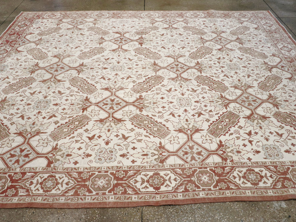 Vintage Indian Cotton Agra Small Room Size Carpet, No.31739 - Galerie Shabab