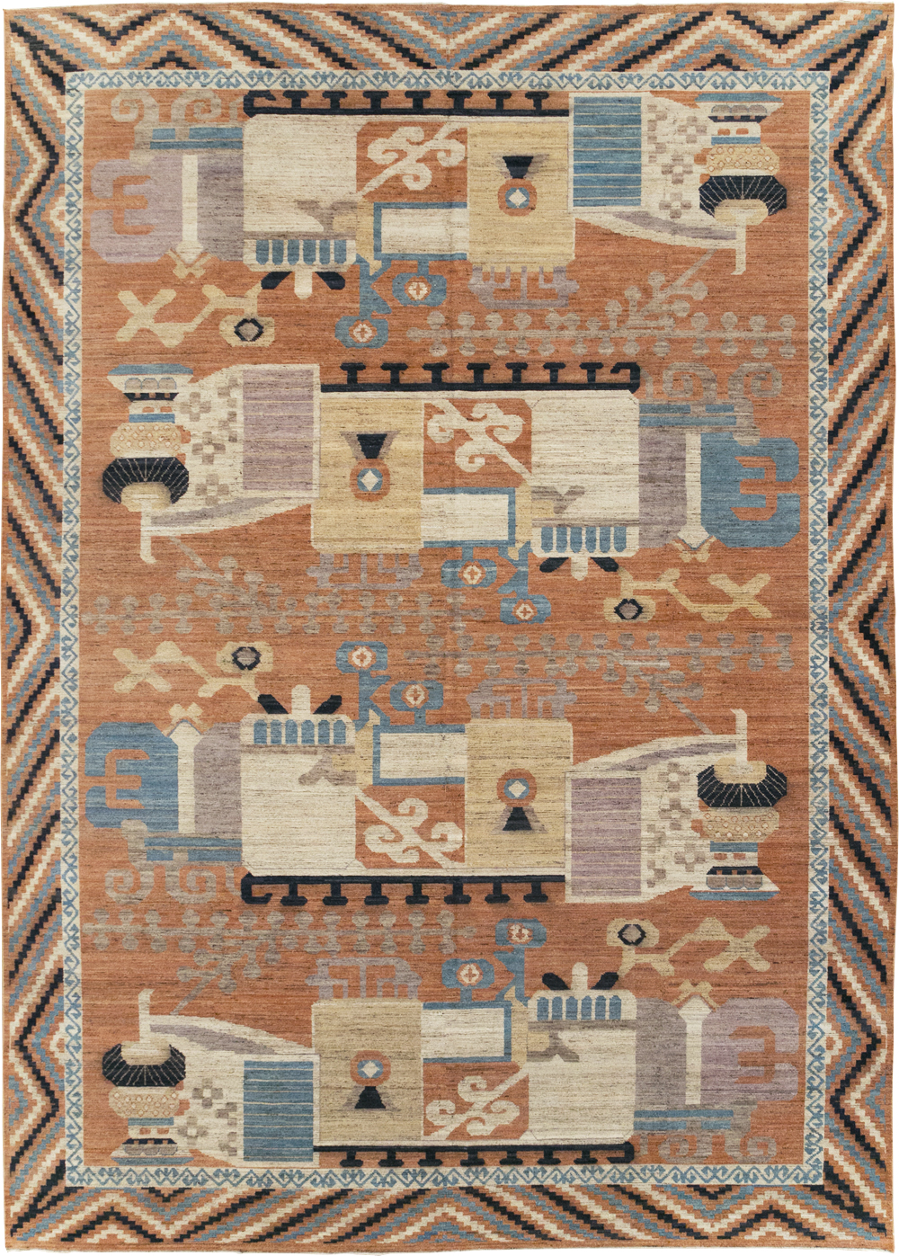 Modern East Turkestan Khotan Room Size Carpet, No.31768 - Galerie Shabab