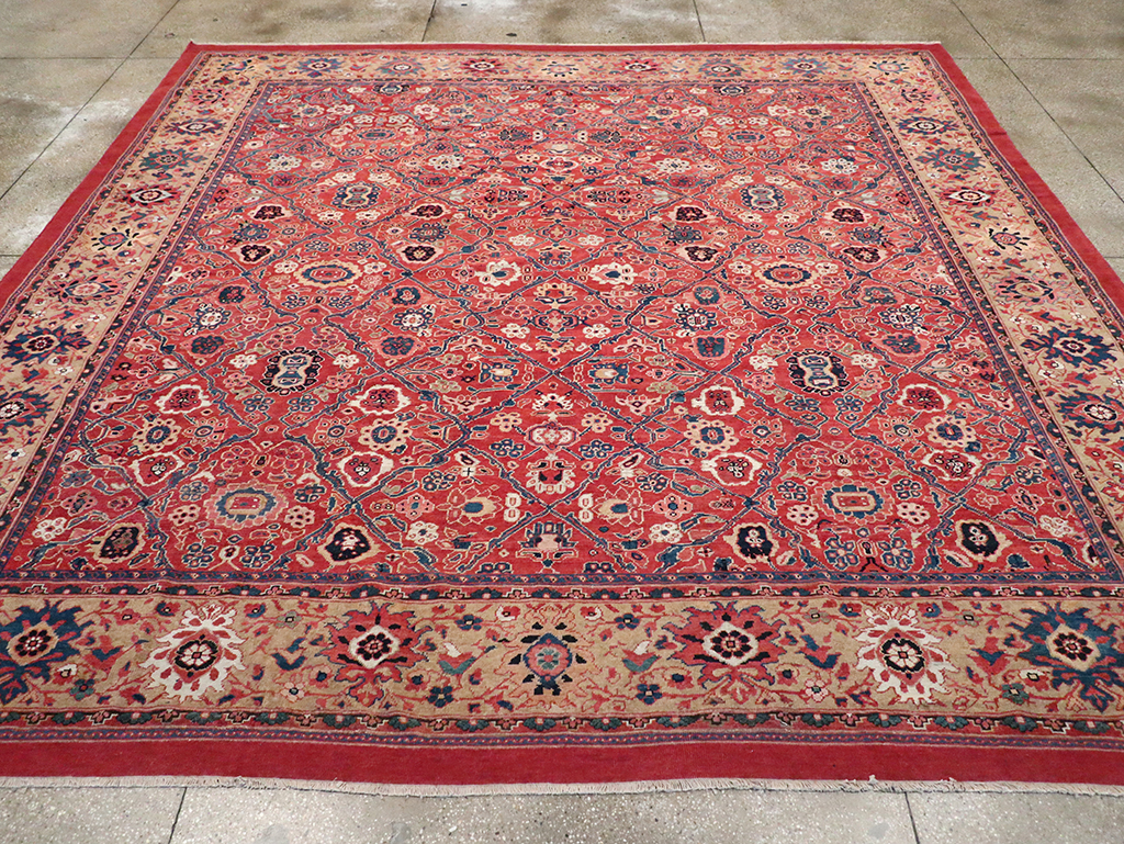 Antique Persian Mahal Square Room Size Carpet, No.31836 - Galerie Shabab