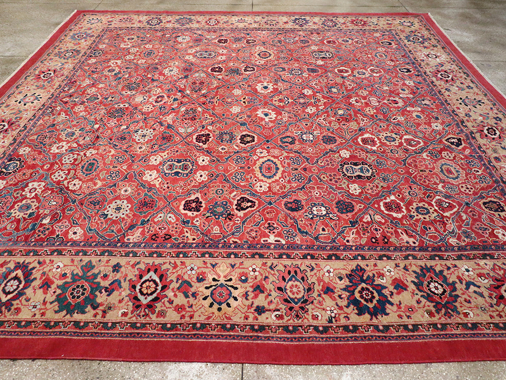 Antique Persian Mahal Square Room Size Carpet, No.31836 - Galerie Shabab
