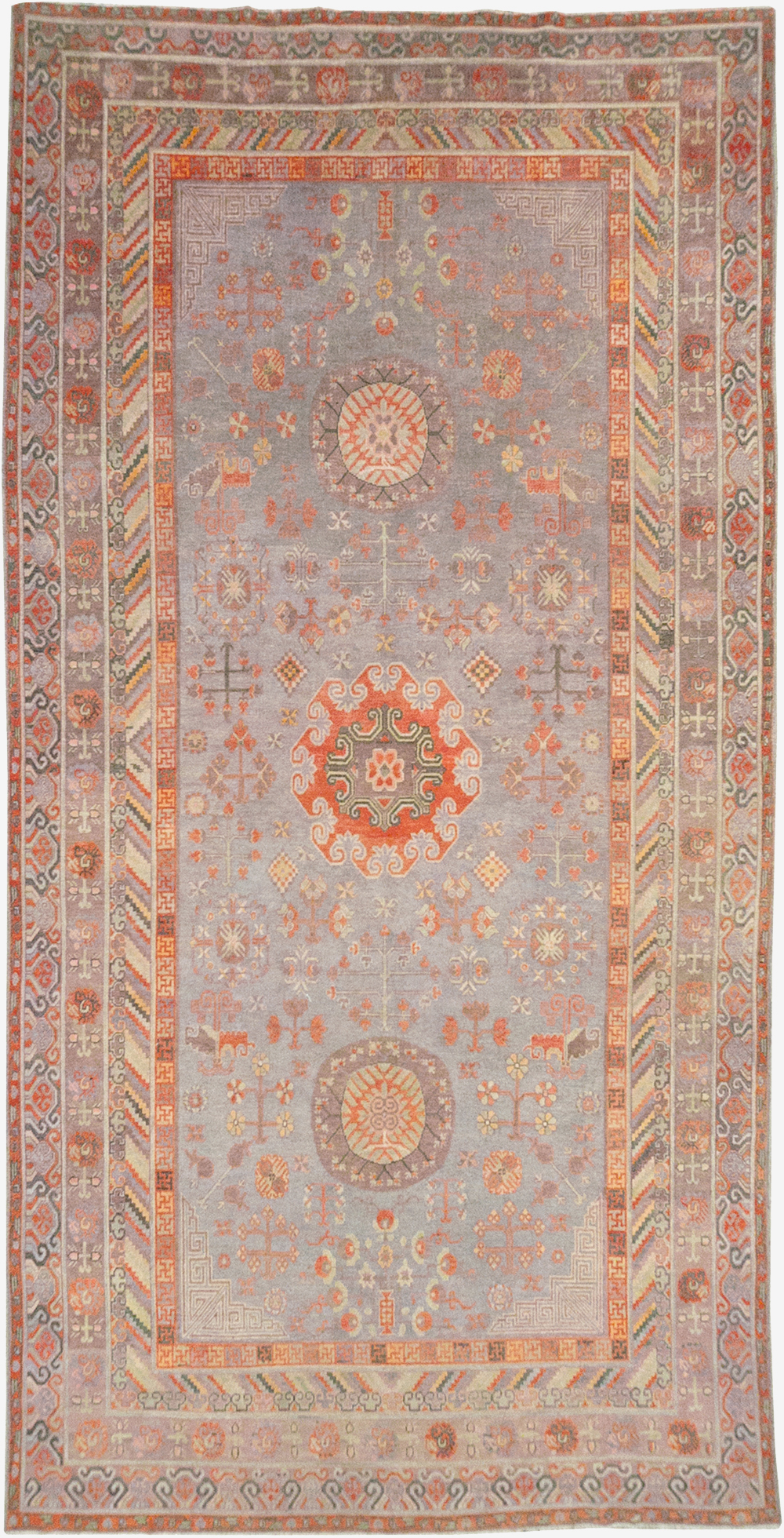 Antique East Turkestan Khotan Long and Narrow Carpet, No.31840 - Galerie Shabab