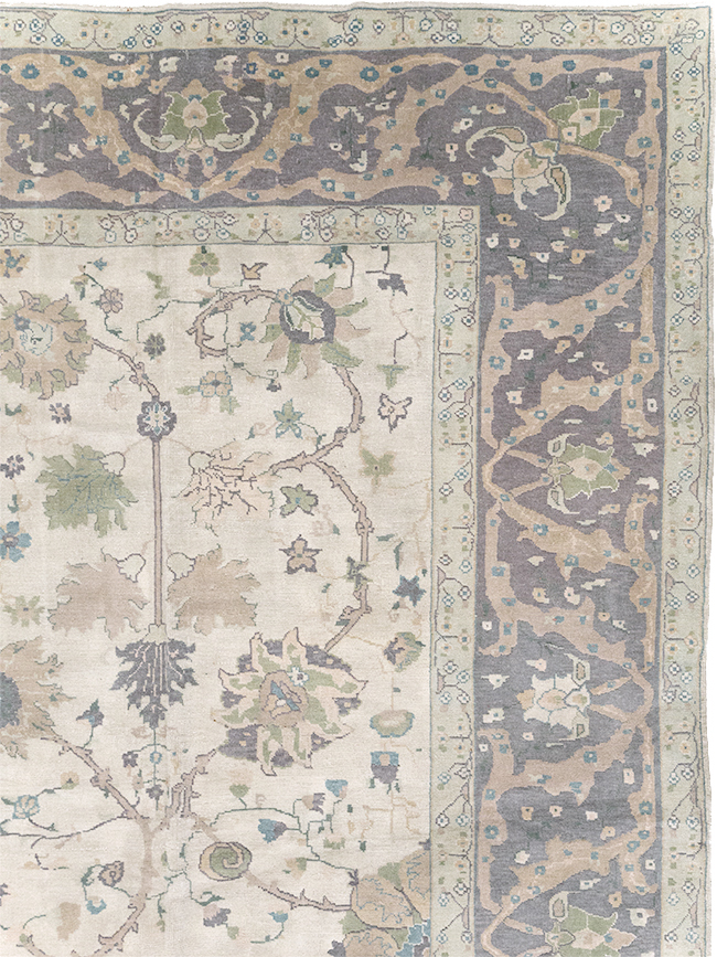 Vintage Turkish Oushak Large Square Room Size Carpet, No.31911 - Galerie Shabab