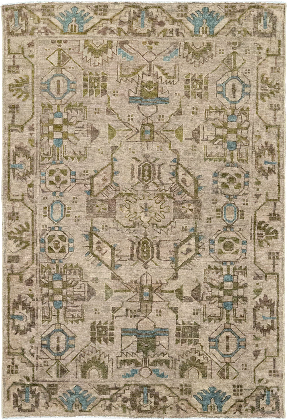 Vintage Persian Malayer Throw Rug (Pair: 1 of 2), No.32016 - Galerie Shabab