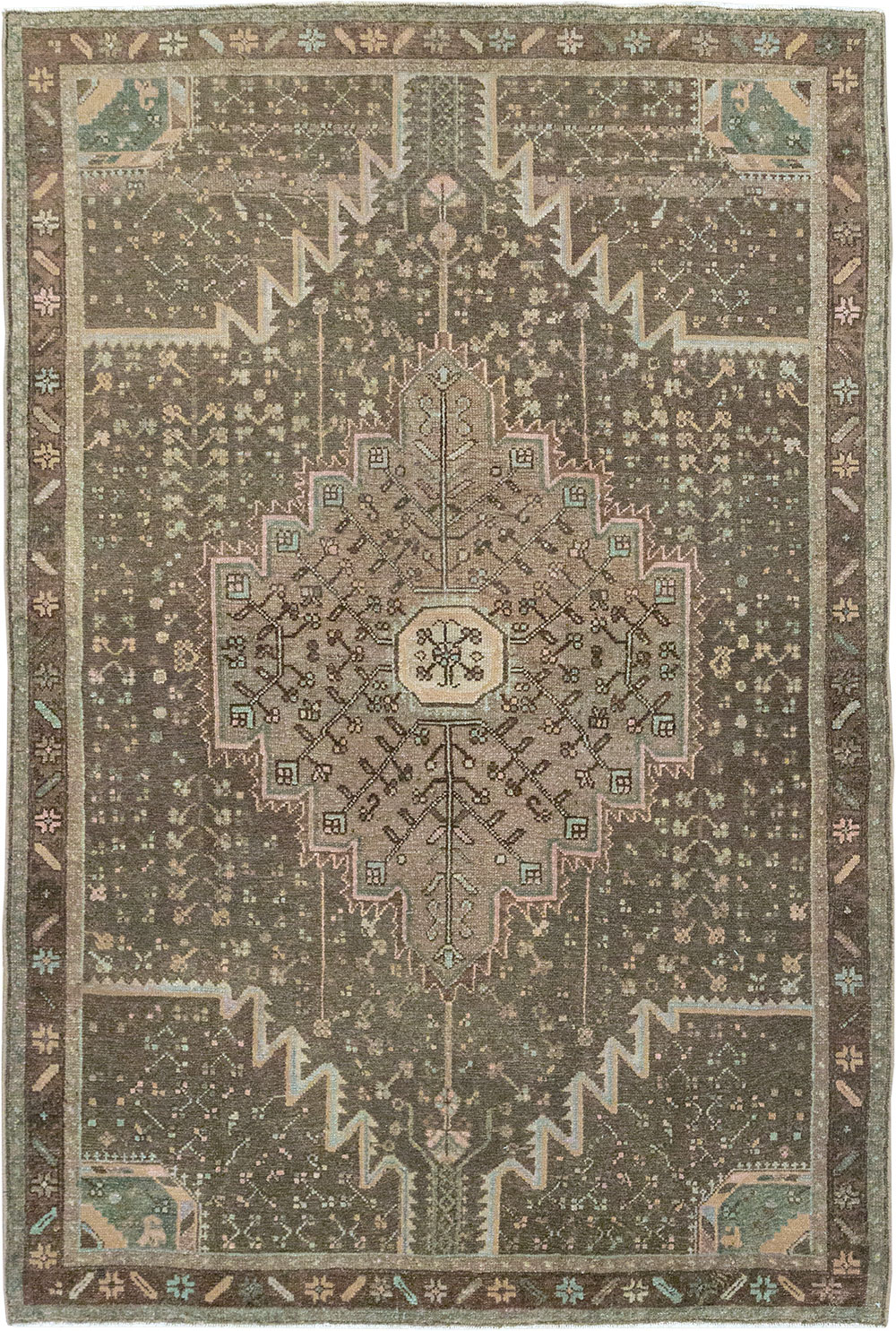 Vintage Persian Malayer Accent Rug, No.32036 - Galerie Shabab