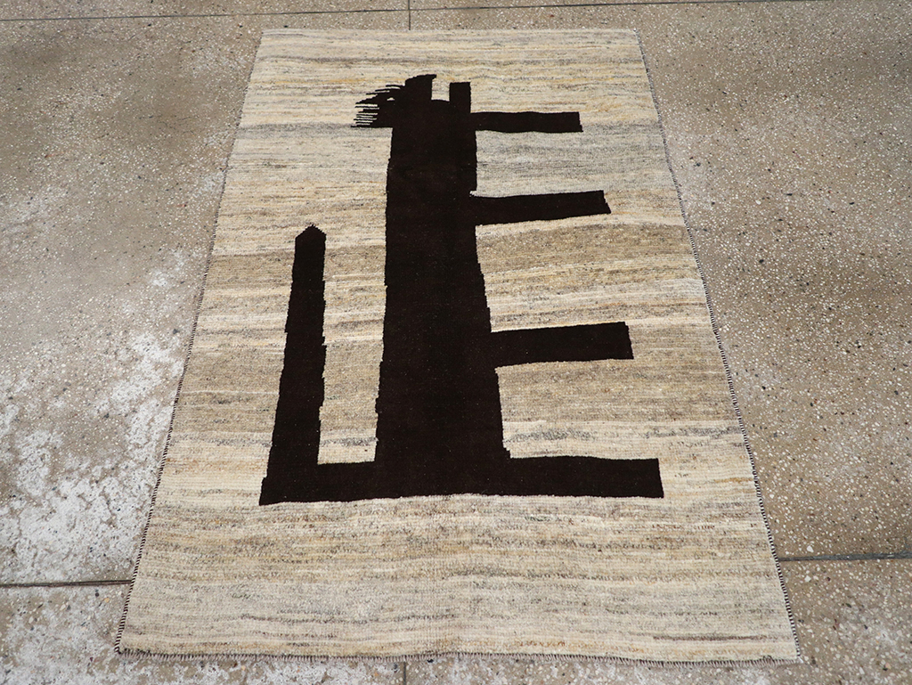 Modern Persian Gabbeh Pictorial Throw Rug (Pair: 1 of 2), No.32086 - Galerie Shabab