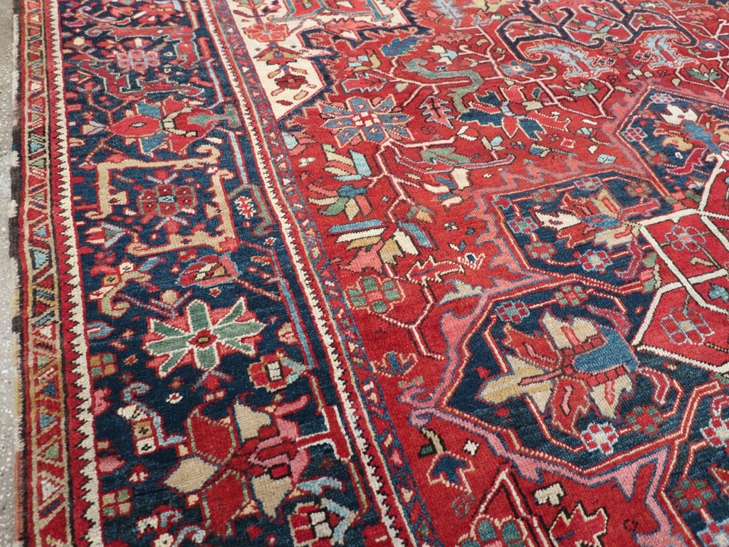 Vintage Persian Heriz Room Size Carpet, No.32143 - Galerie Shabab