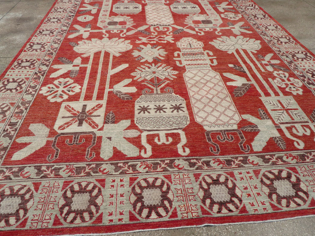 Modern East Turkestan Khotan Room Size Carpet, No.32156 - Galerie Shabab