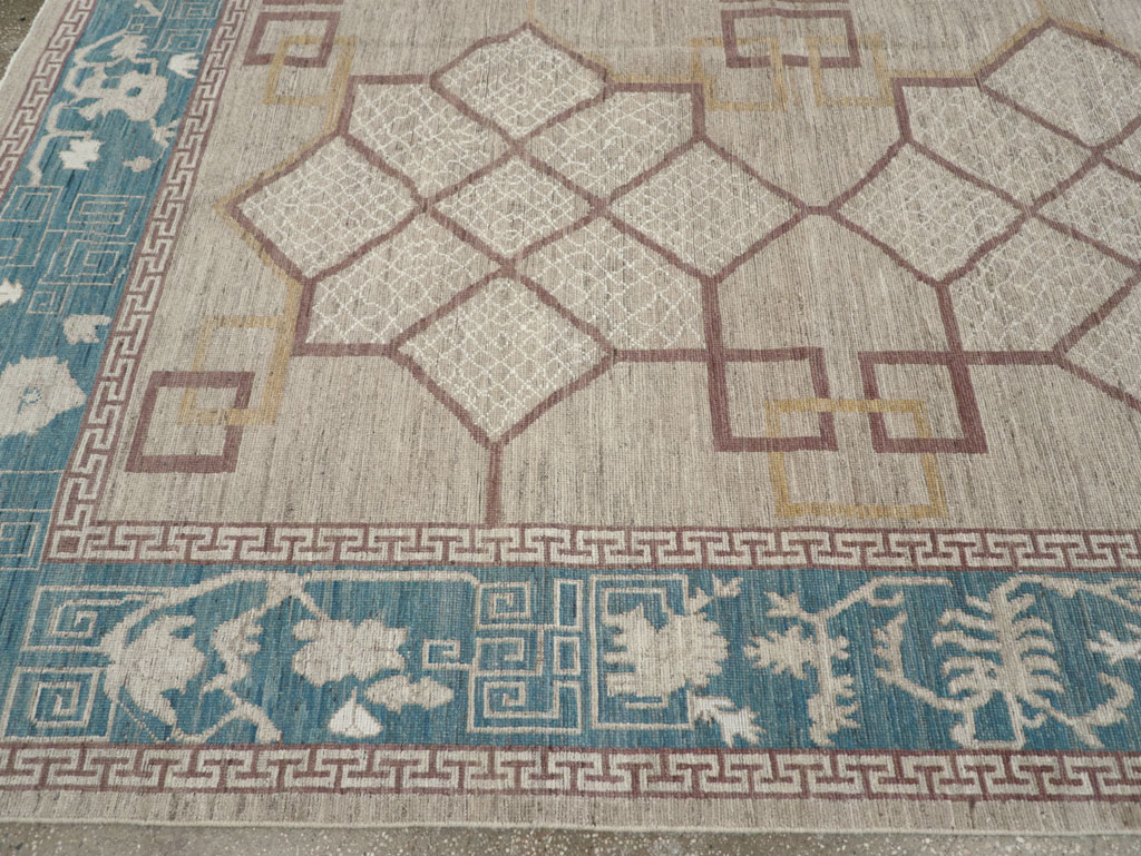 Modern East Turkestan Khotan Room Size Carpet, No.32163 - Galerie Shabab