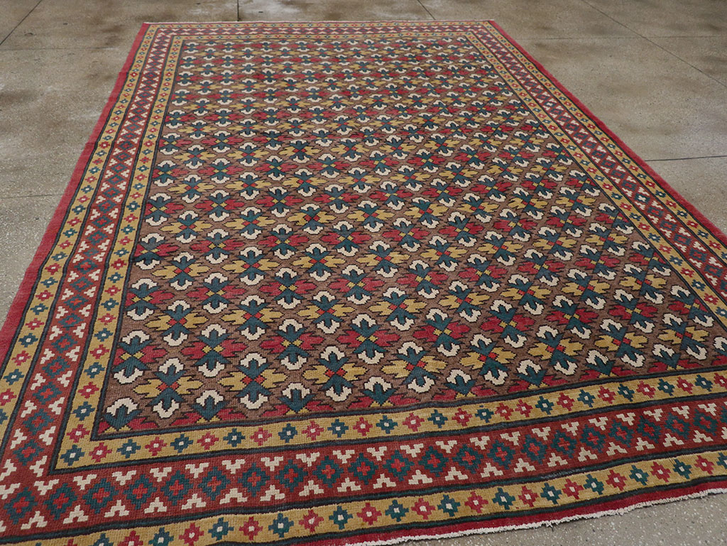 Vintage East Turkestan Samarkand Room Size Carpet, No.32169 - Galerie Shabab