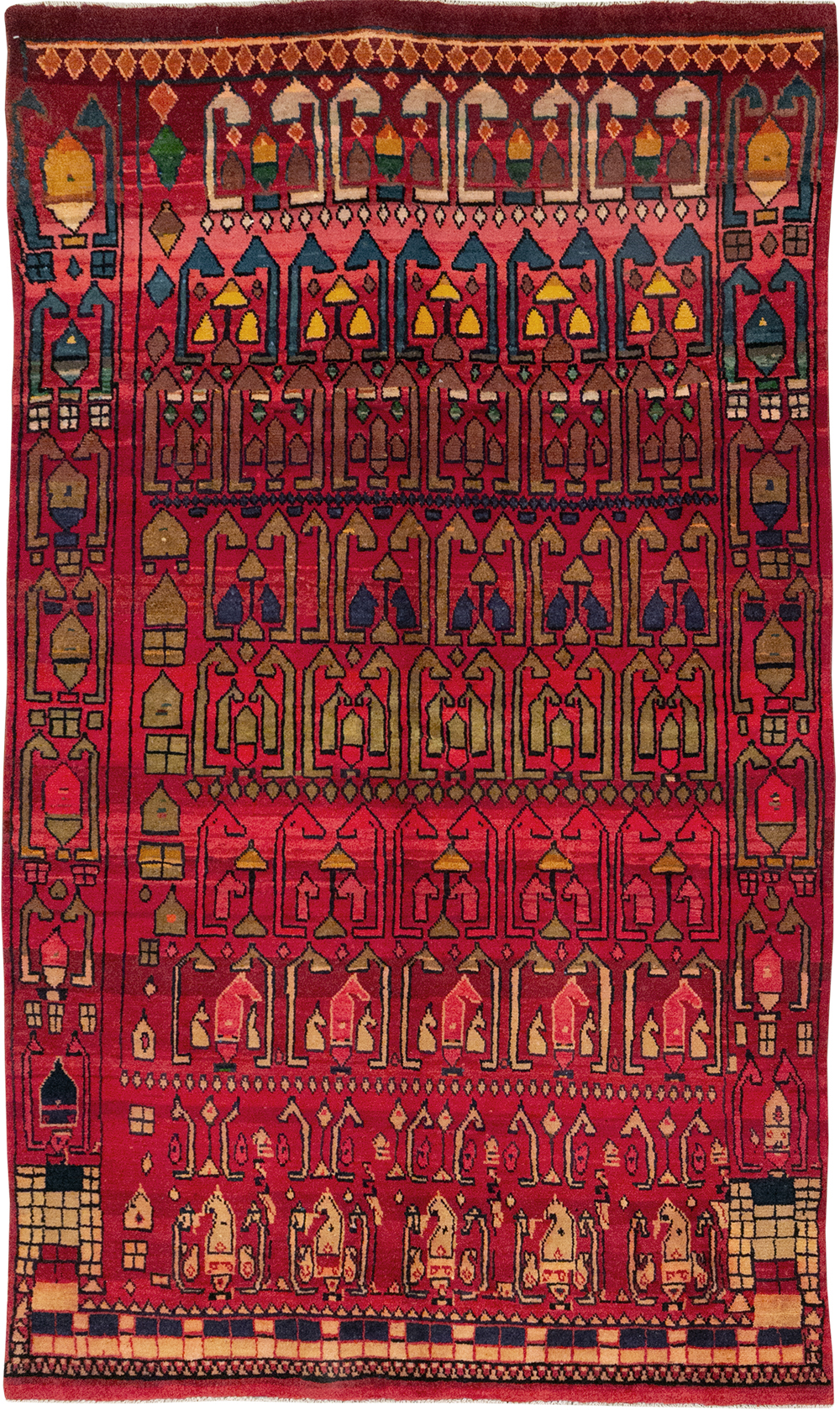 Vintage Persian Gabbeh Accent Rug, No.32232 - Galerie Shabab