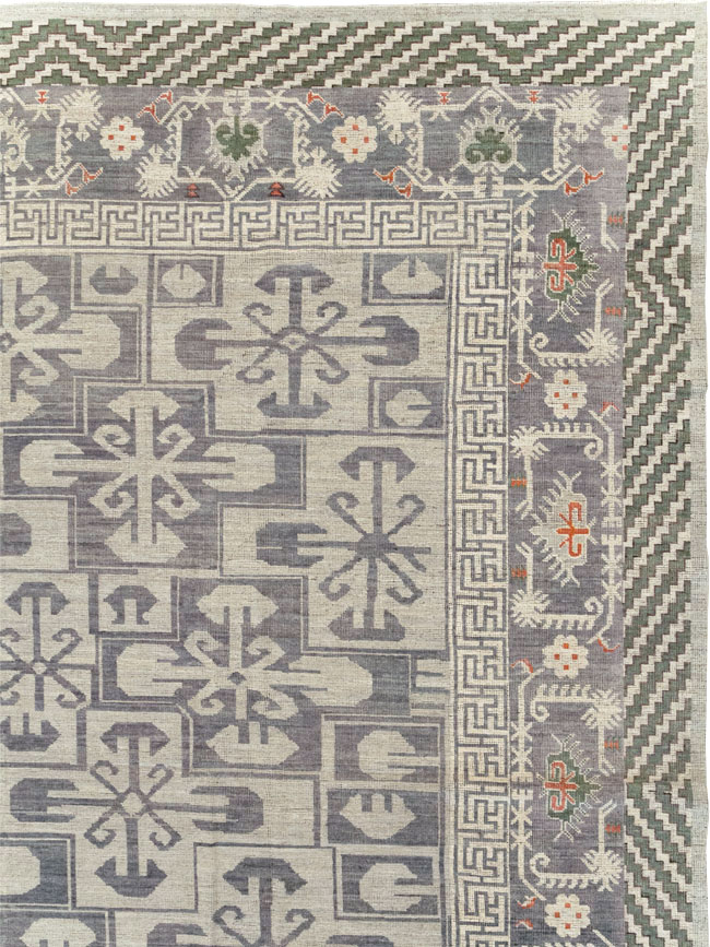 Modern East Turkestan Khotan Large Square Carpet, No.32245 - Galerie Shabab