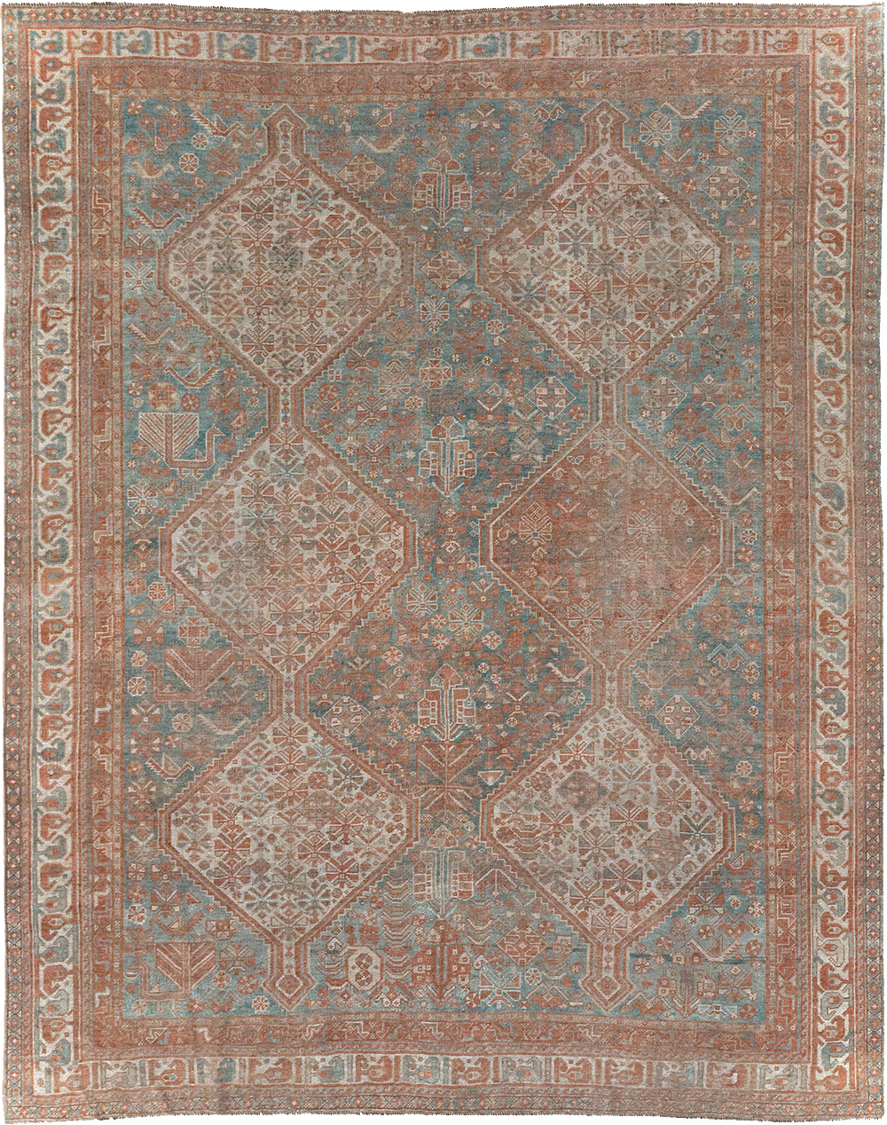 Antique Persian Shiraz Accent Carpet, No.32278 - Galerie Shabab