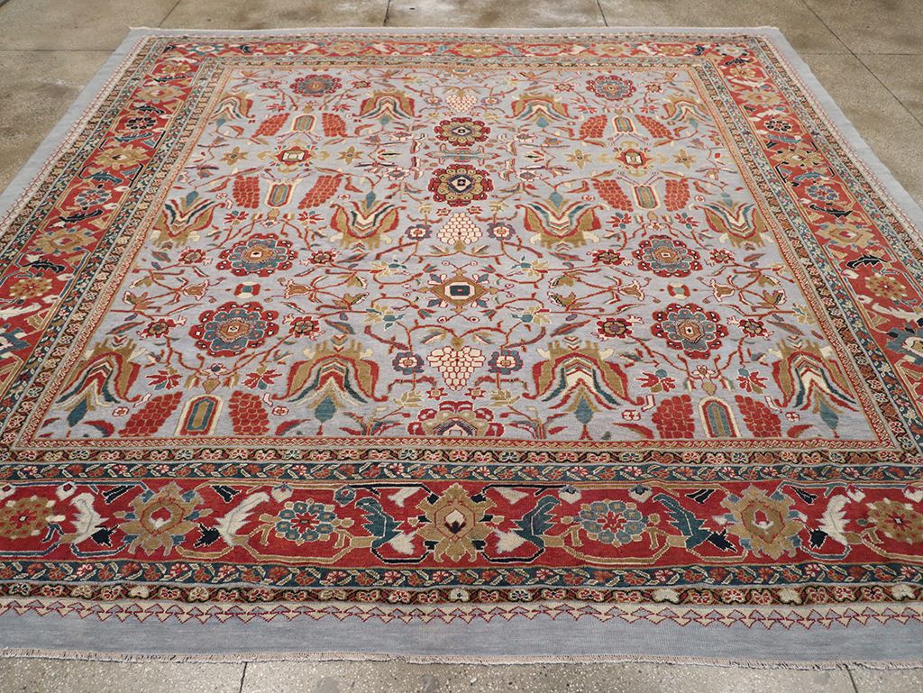 Antique Persian Mahal Square Large Room Size Carpet, No.32293 - Galerie Shabab