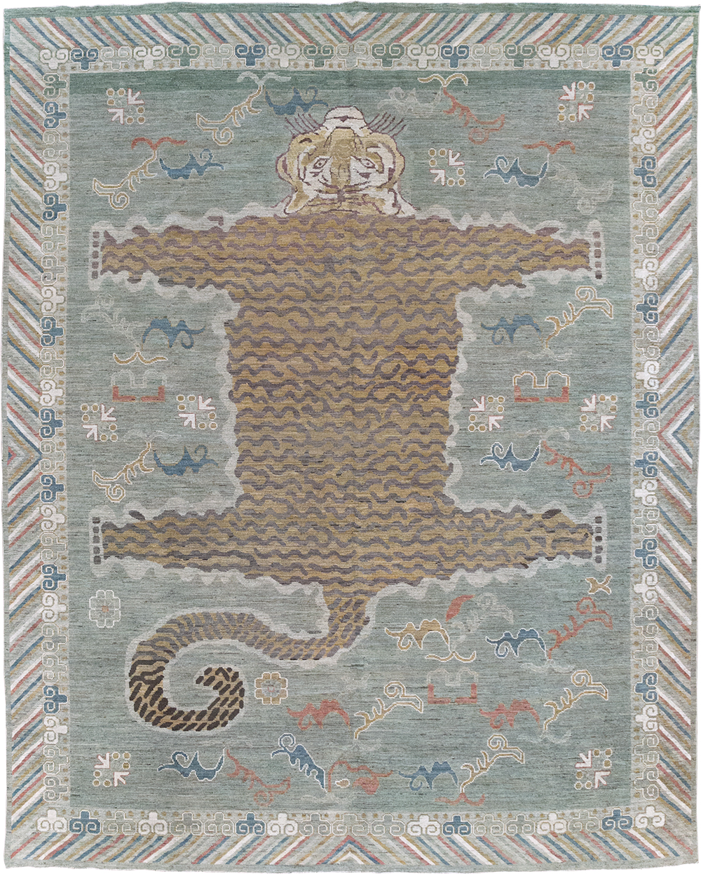 Modern East Turkestan Khotan Pictorial Room Size Carpet, No.32379 - Galerie Shabab