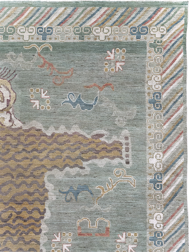 Modern East Turkestan Khotan Pictorial Room Size Carpet, No.32379 - Galerie Shabab