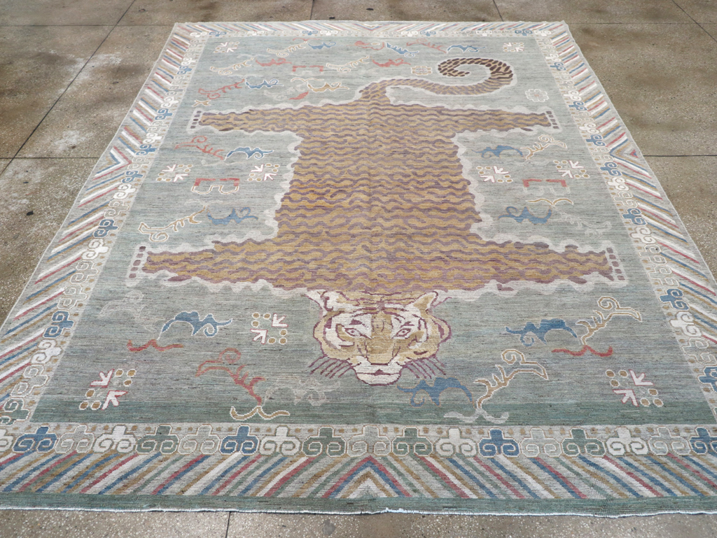 Modern East Turkestan Khotan Pictorial Room Size Carpet, No.32379 - Galerie Shabab