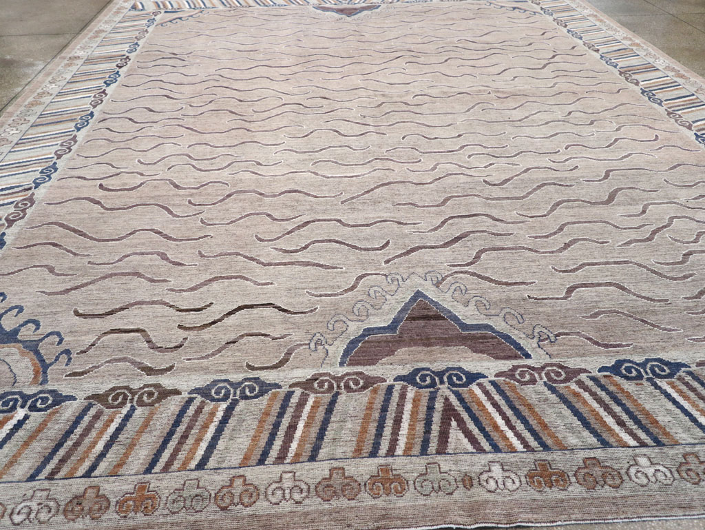 Modern East Turkestan Khotan Large Room Size Carpet, No.32385 - Galerie Shabab