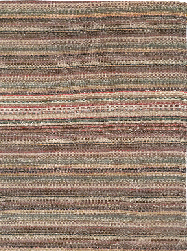 Vintage Persian Flatweave Kilim Room Size Carpet, No.32430 - Galerie Shabab