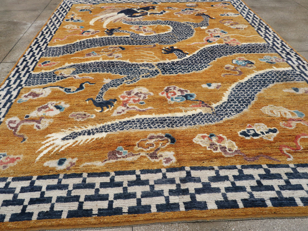 Modern East Turkestan Pictorial Khotan Room Size Carpet, No.32474 - Galerie Shabab