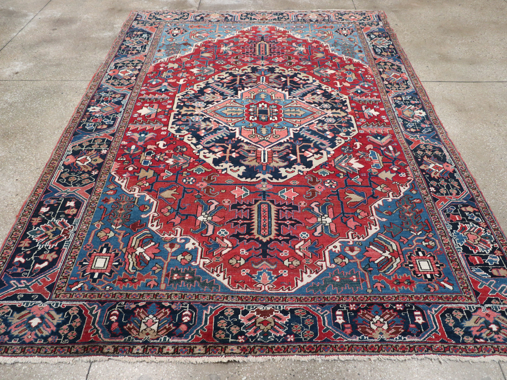 Antique Persian Heriz Small Room Size Carpet, No.32497 - Galerie Shabab