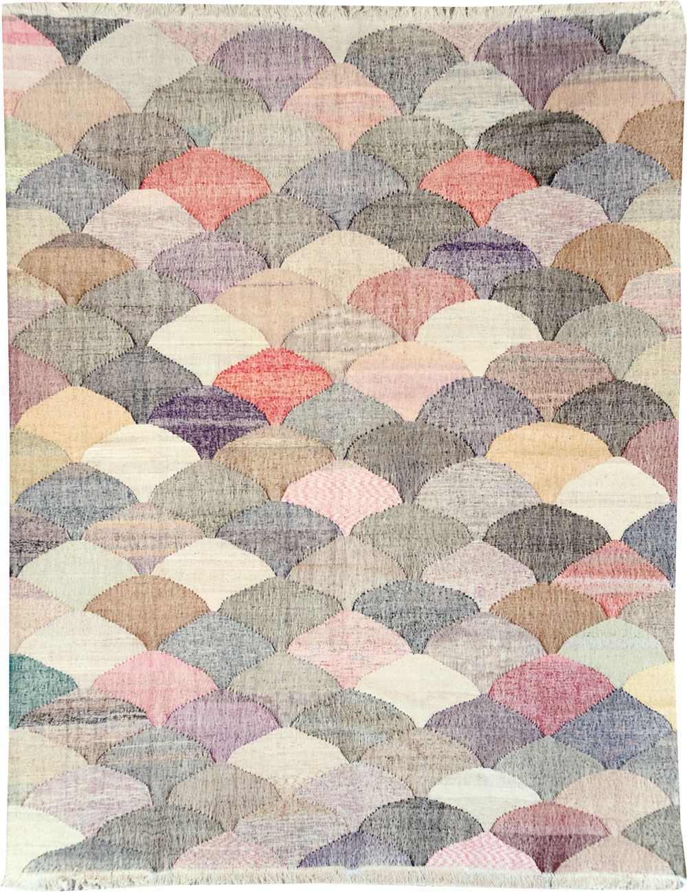 Contemporary Turkish Flatweave Room Size Carpet, No.32538 - Galerie Shabab