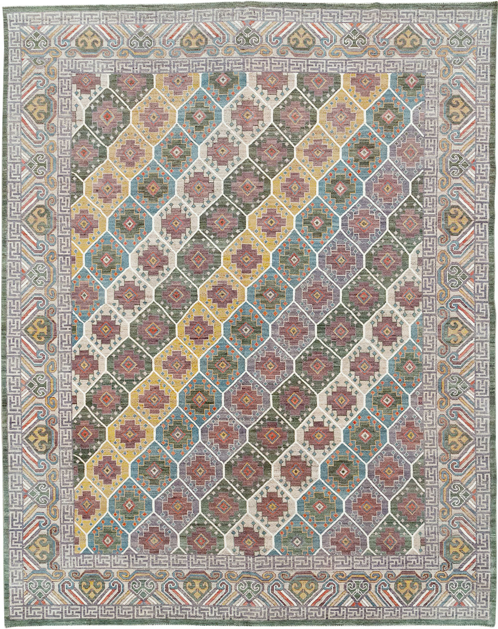 Modern East Turkestan Khotan Room Size Carpet, No.32562 - Galerie Shabab
