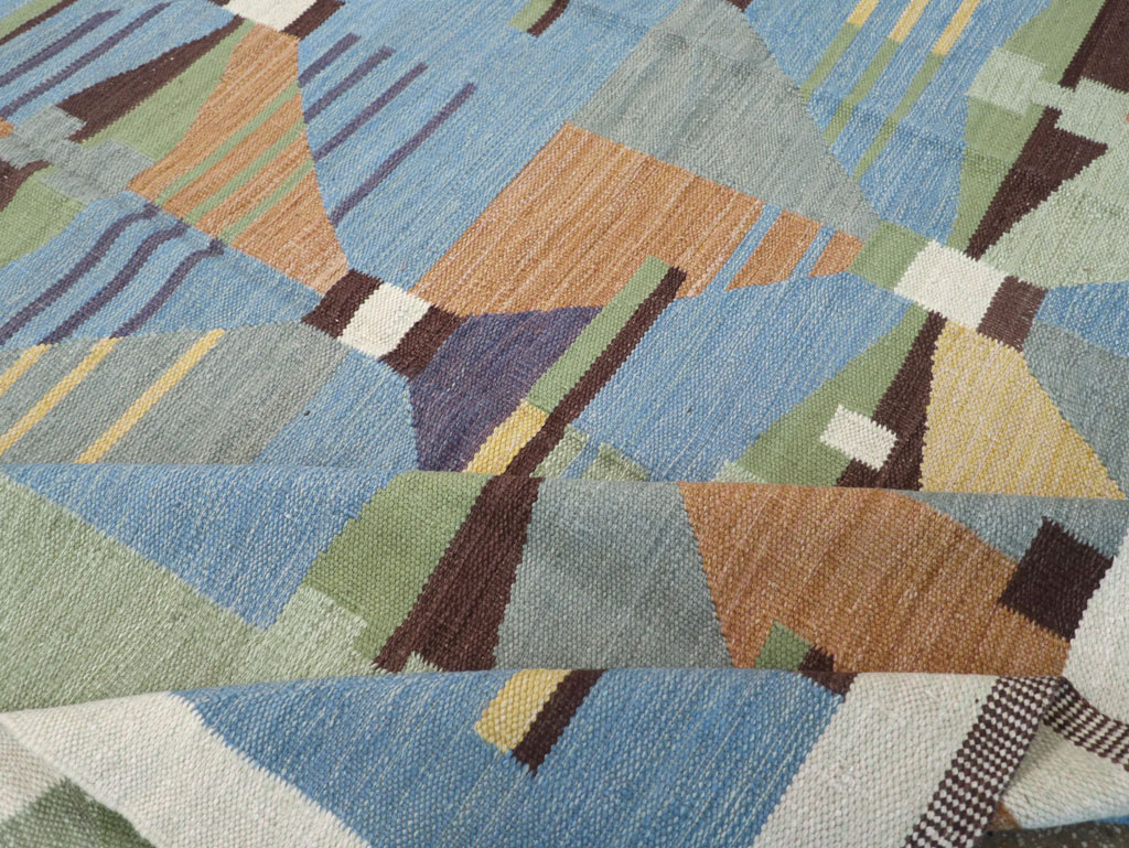 Contemporary Turkish Flatweave Room Size Carpet, No.32573 - Galerie Shabab