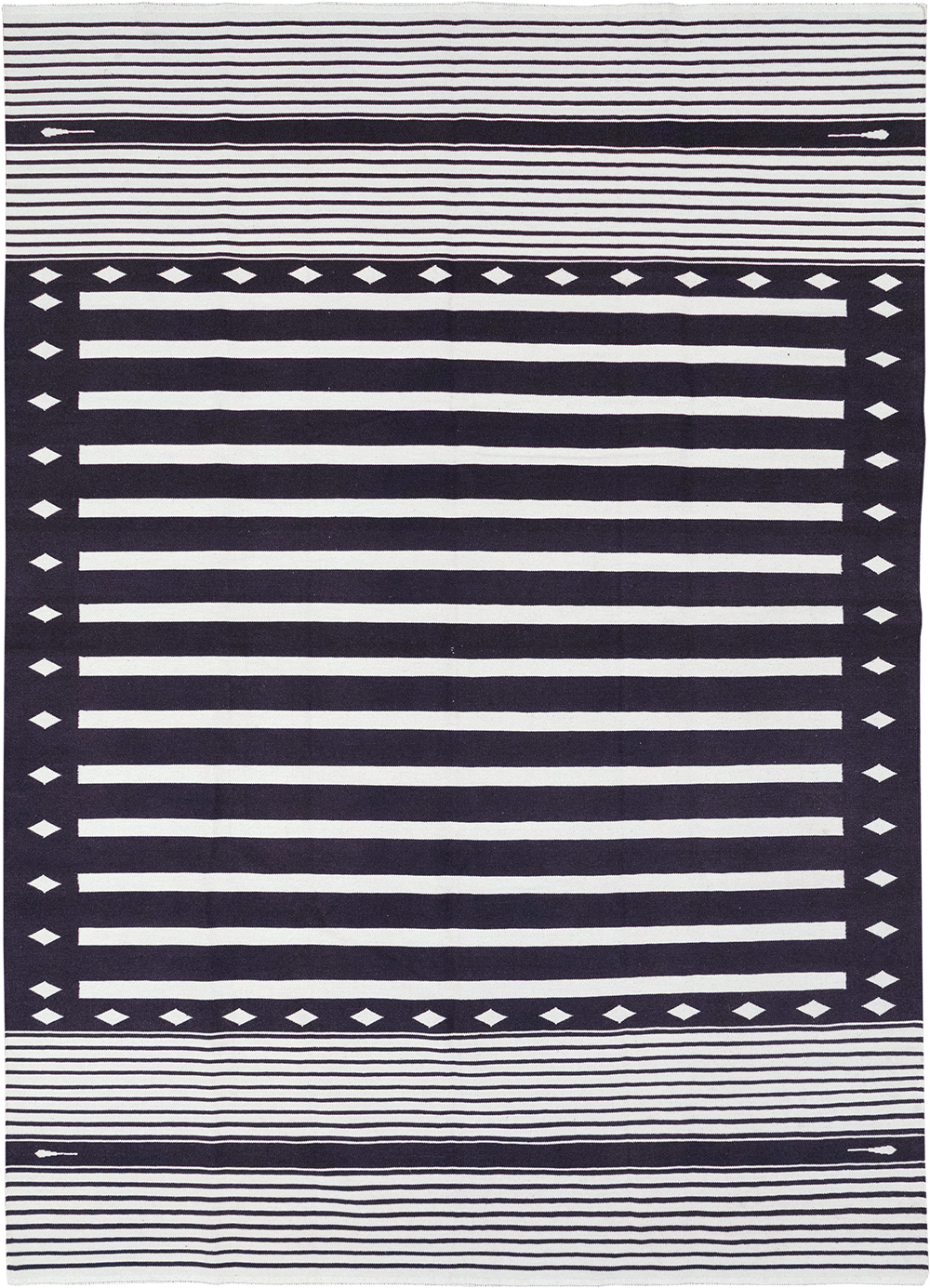 Modern Indian Flatweave Dhurrie Room Size Carpet, No.32613 - Galerie Shabab