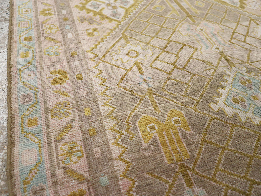 Vintage Persian Malayer Throw Rug, No.32805 - Galerie Shabab