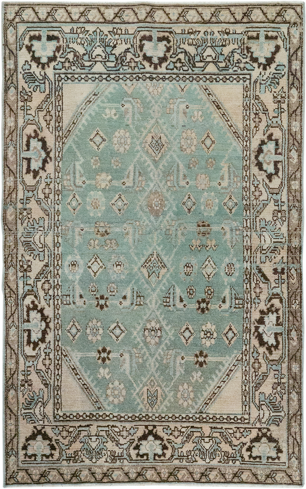 Vintage Persian Malayer Throw Rug, No.32855 - Galerie Shabab