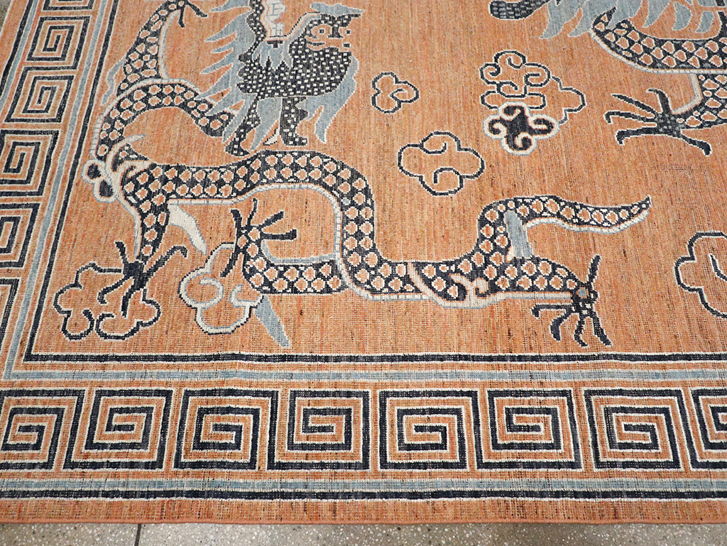 Modern East Turkestan Khotan Pictorial Room Size Carpet, No.33010 - Galerie Shabab