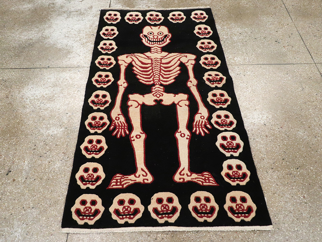 Vintage Tibetan Pictorial Throw Rug, No.33021 - Galerie Shabab