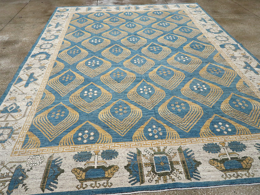Modern East Turkestan Khotan Room Size Carpet, No.33028 - Galerie Shabab