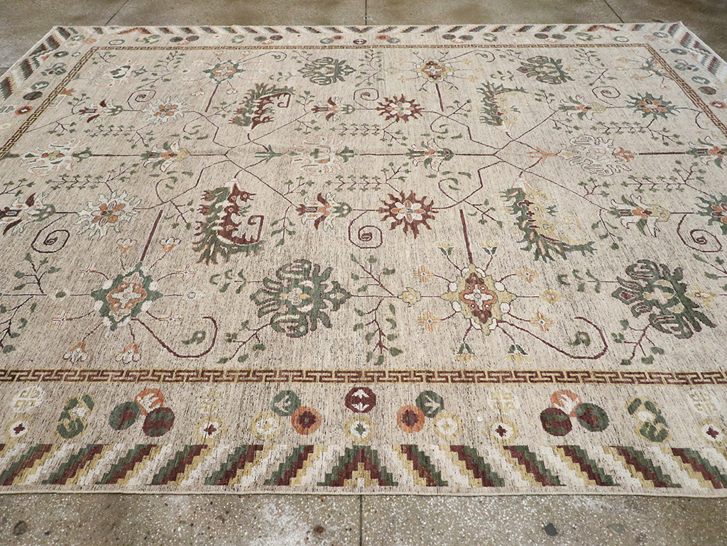 Modern East Turkestan Khotan Room Size Carpet, No.33029 - Galerie Shabab