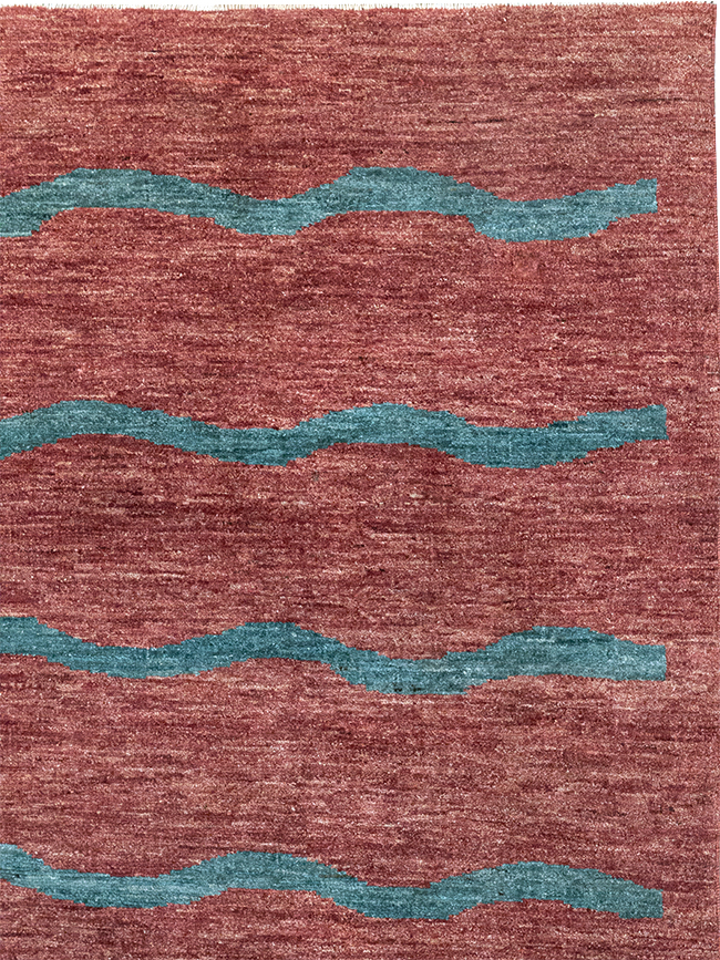 Modern Persian Gabbeh Square Accent Carpet, No.33058 - Galerie Shabab