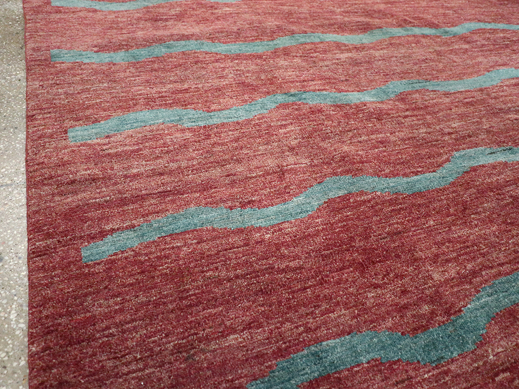 Modern Persian Gabbeh Square Accent Carpet, No.33058 - Galerie Shabab